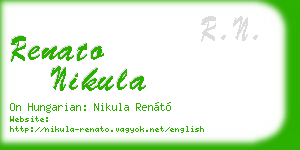 renato nikula business card